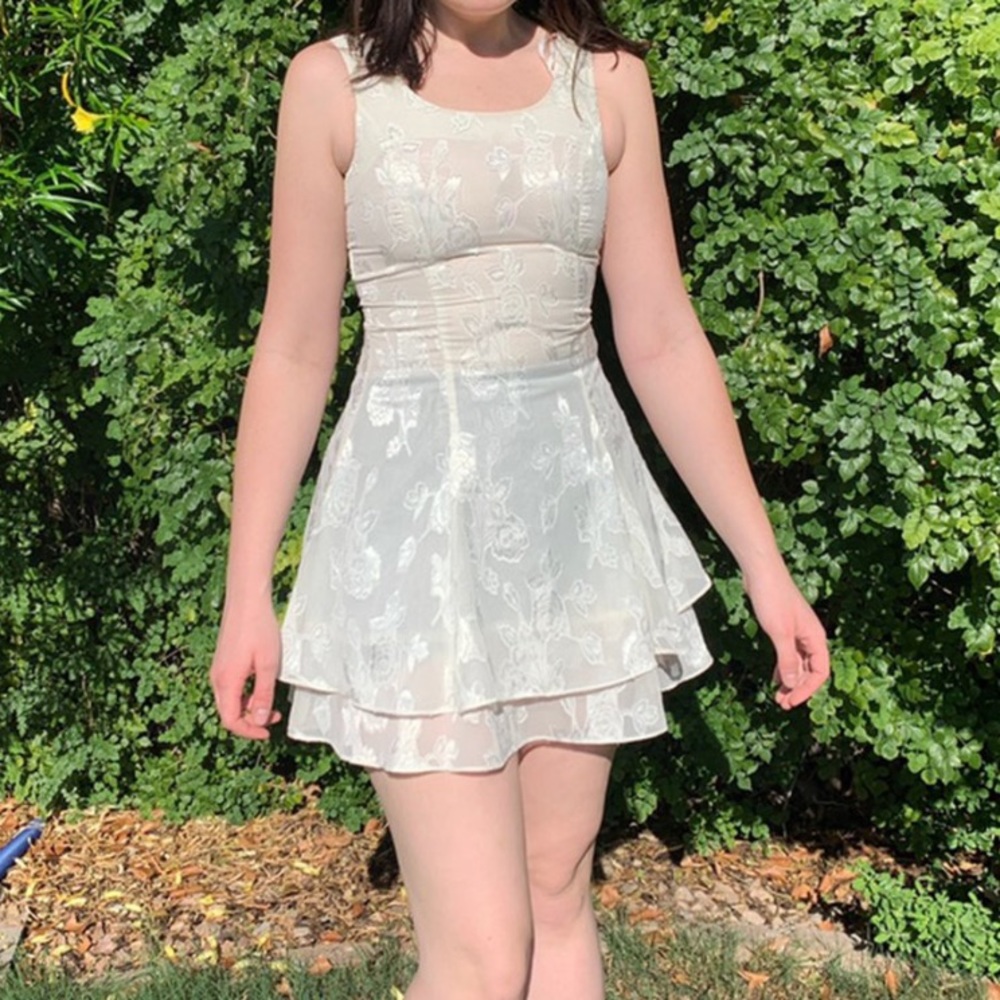 Cute Floral Vintage Mini Dress